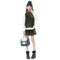 【50%OFF】オフタートルニットベスト×タック入りシャツセット