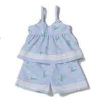 【50%OFF】ギンガムリボンつきすずらんキャミソール＆ショートパンツセット