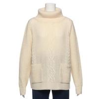 【50%OFF】ケーブル編みハイネックニット