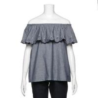 【50%OFF】シェル刺しゅう入りオフショルダーブラウス