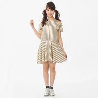 【50%OFF】ストライプ柄オフショルダーワンピース