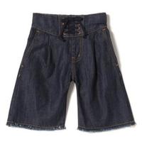 【50%OFF】ハートポケットつきレースアップワイドデニムパンツ