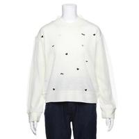 【50%OFF】ハートロゴ刺しゅう入り袖チュール重ねニットソー