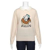 【50%OFF】ベル襟つきニットソー