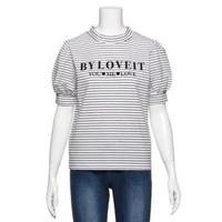 【50%OFF】ボーダーボトルネックロゴ入りTシャツ