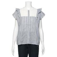 【50%OFF】ヨークレースストライプブラウス