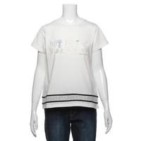 【50%OFF】ロゴアップリケつき裾ラインTシャツ