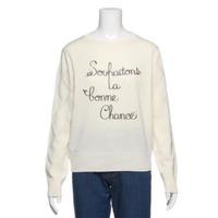 【50%OFF】ロゴ刺しゅう入り袖柄編みニット