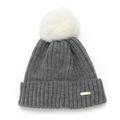 フェイクファーポンポンつきニット帽