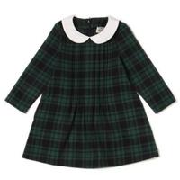 衿つきチェックワンピース