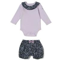 【30%OFF】衿柄カバーオール×総柄パンツセット