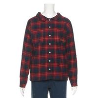 【50%OFF】後ろリボンチェックブラウス