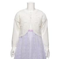 前レース合わせリボンつきニットボレロ