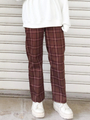 WEGO/チェックストレートパンツ