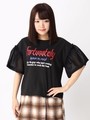 WEGO/ラメフリルロゴTシャツ
