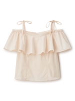 2WAYフリルブラウス/ピンクベージュ