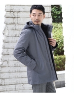 3WAYライナーダウンブルゾン [ メンズ アウター ブルゾン 取り外し ライナー ダウン インナーダウン フード 撥水 防風 ]/ライトグレー(011)