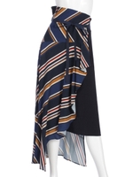 BIAS STRIPE SKIRT/NAVY