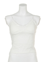 Back クロスレースインナーキャミTOP/WHT