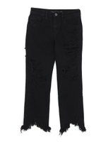 CROP LEG DESTROYED JEANS/ブラック