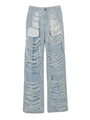 CUBA PS ELASTIC WAIST DENIM PANTS/ブルー