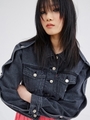 DOUBLE SHOULDER DENIM JUMPER/GRAY