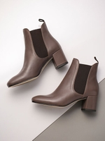 FABIO RUSUCONI/ミドルヒールサイドゴアブーツ/トープ