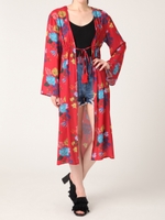 FLOWER PAINTINGロングガウン/RED