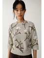FLOWER PRINT ニット/柄WHT5