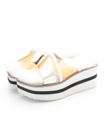 FUR SANDAL/ORANGE