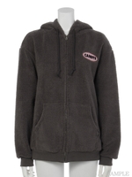 GROOOOMY KITTEN ZIP UP HOODIE/CHARCOAL