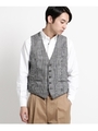 MONTEDORO（モンテドーロ）グレンチェック切り替えベスト/チャコールグレー(914)