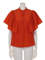 RUFFLE SHOULDER BL/ORG