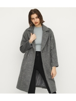 SHAGGY CHECK OVER COAT/T.GRY