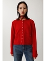 SHELL TOP BUTTON カーディガン/RED
