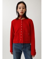 SHELL TOP BUTTON カーディガン/RED