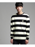 Schott別注 ボーダーロングスリーブTシャツ/レモンイエロー×ブラック(331)