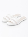Sheer ボーダーフラットサンダル/WHT
