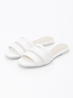Sheer ボーダーフラットサンダル/WHT