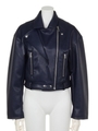 TWO COLLAR FAUX LEATHER JK/NVY