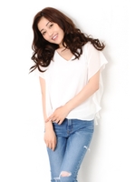 VネックSレイヤードTOP/WHITE