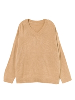 Vネックニット/ベージュ