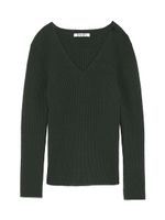 Vネックニットプルオーバー/GRN