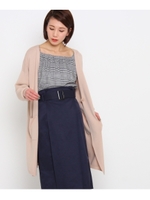 Vロングニットカーディガン/ベージュ(052)