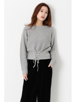 WレースアップニットTOP/GRAY