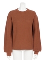 [BED&BREAKFAST]HONEYCOMB ARAN Puff Sleeve Top/BROWN