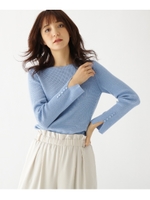 [S]スリーブ釦リブニットプルオーバー/ライトブルー(091)