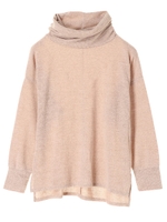 ・LHELBIE ルーズハイネックドルマンチュニック/ベージュ