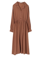 ・オープンカラーワンピース/ベージュ