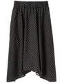 ・サイドイレヘムドットスカート/ブラック